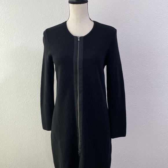 Talbots pure merino wool Knit Mini Dress Full Zip Petite Sz M Fall Career - Picture 2 of 9